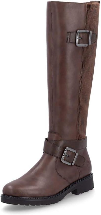 Remonte R6593-25 Brown Leather Wide Fit Knee High Riding Boots