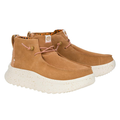 Hey Dude Ladies Wendy Peak Hi Chestnut Suede Water Repellent Ankle Boots