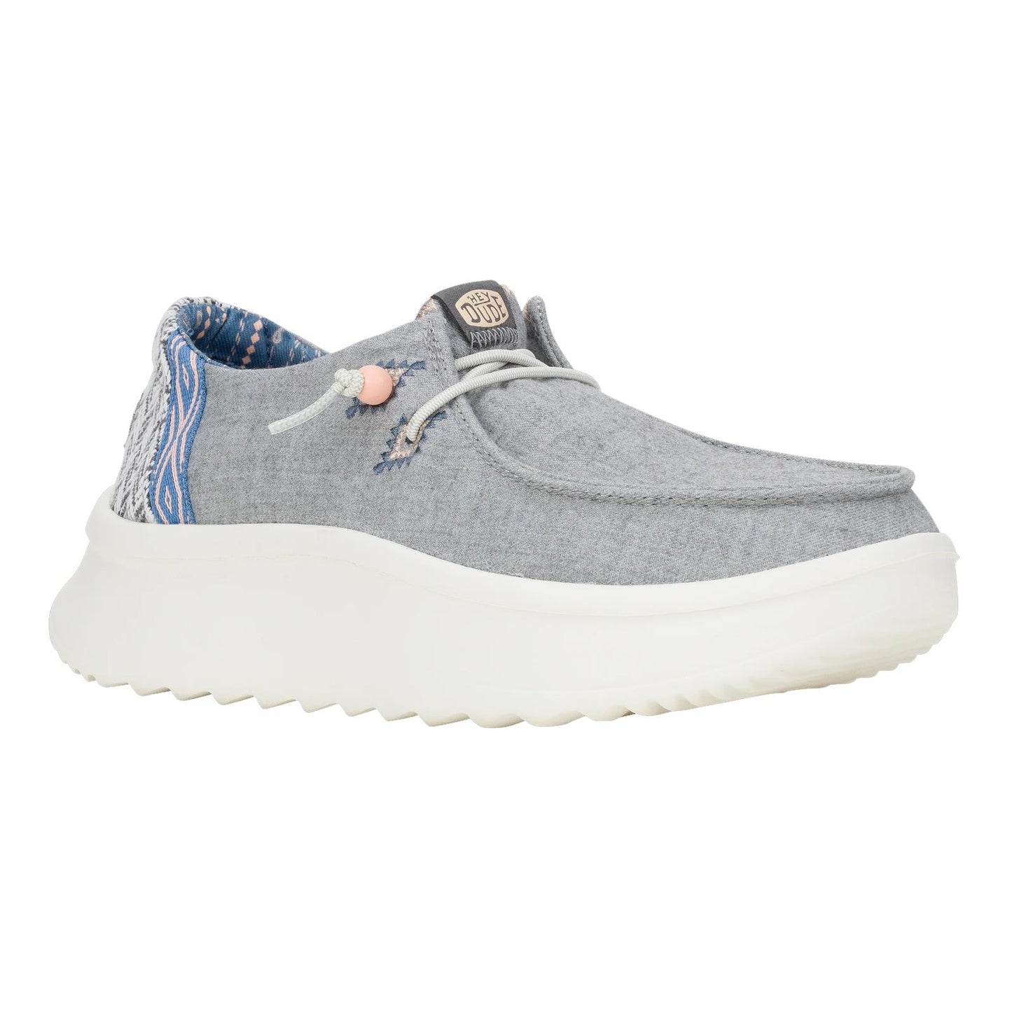 Hey Dude Ladies Wendy Peak Chambray Woven Grey Super Lightweight Casual Shoes