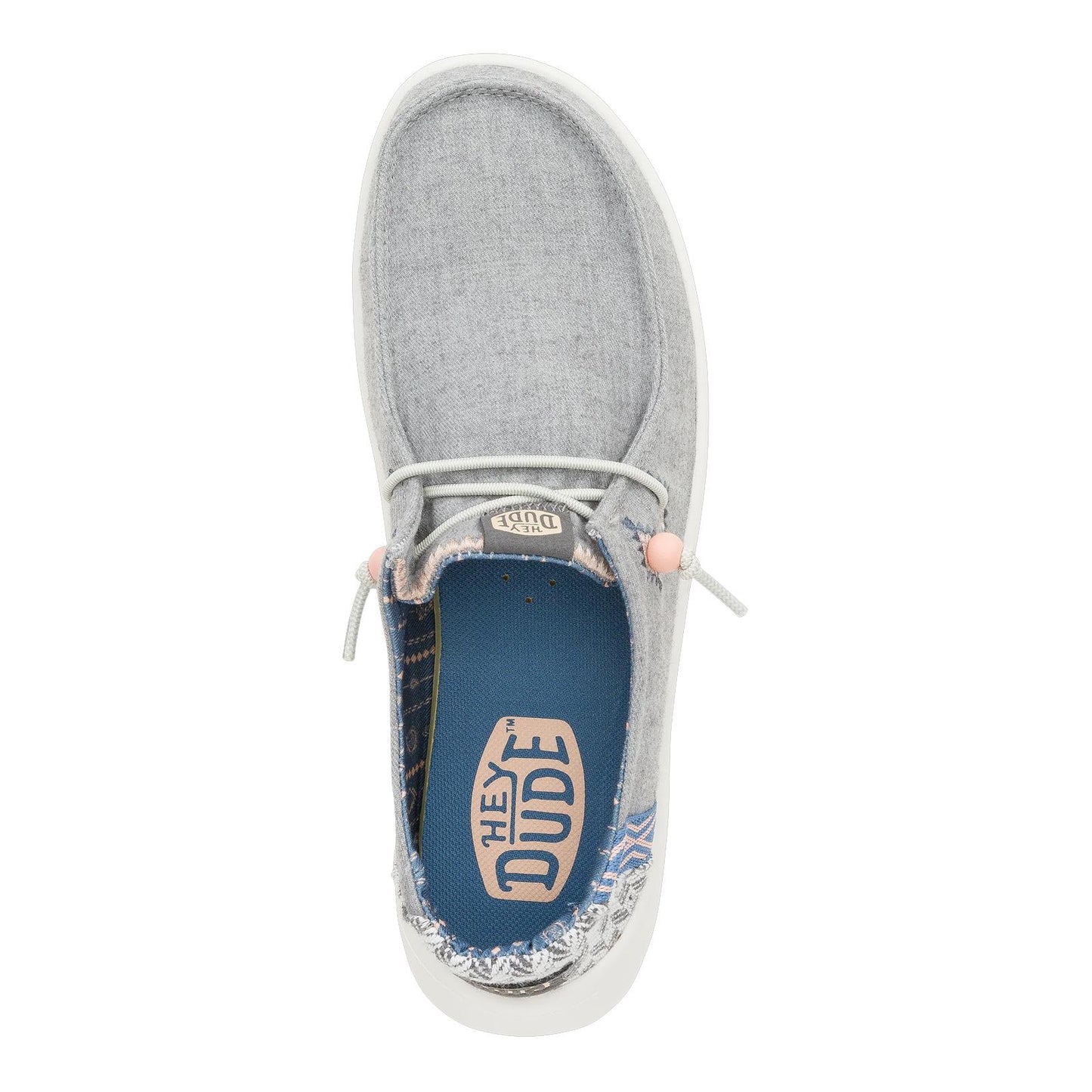 Hey Dude Ladies Wendy Peak Chambray Woven Grey Super Lightweight Casual Shoes