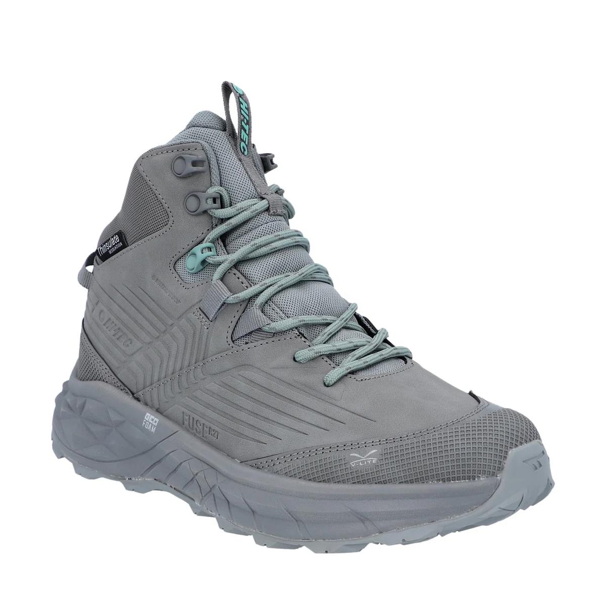 Hi-Tec Womens Fuse Trek Mid Cool Grey/Aquifer Hiking Boots