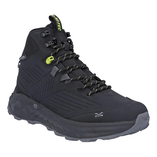 Hi-Tec Mens Fuse Trek Mid Black/Sulphur Spring Hiking Boots