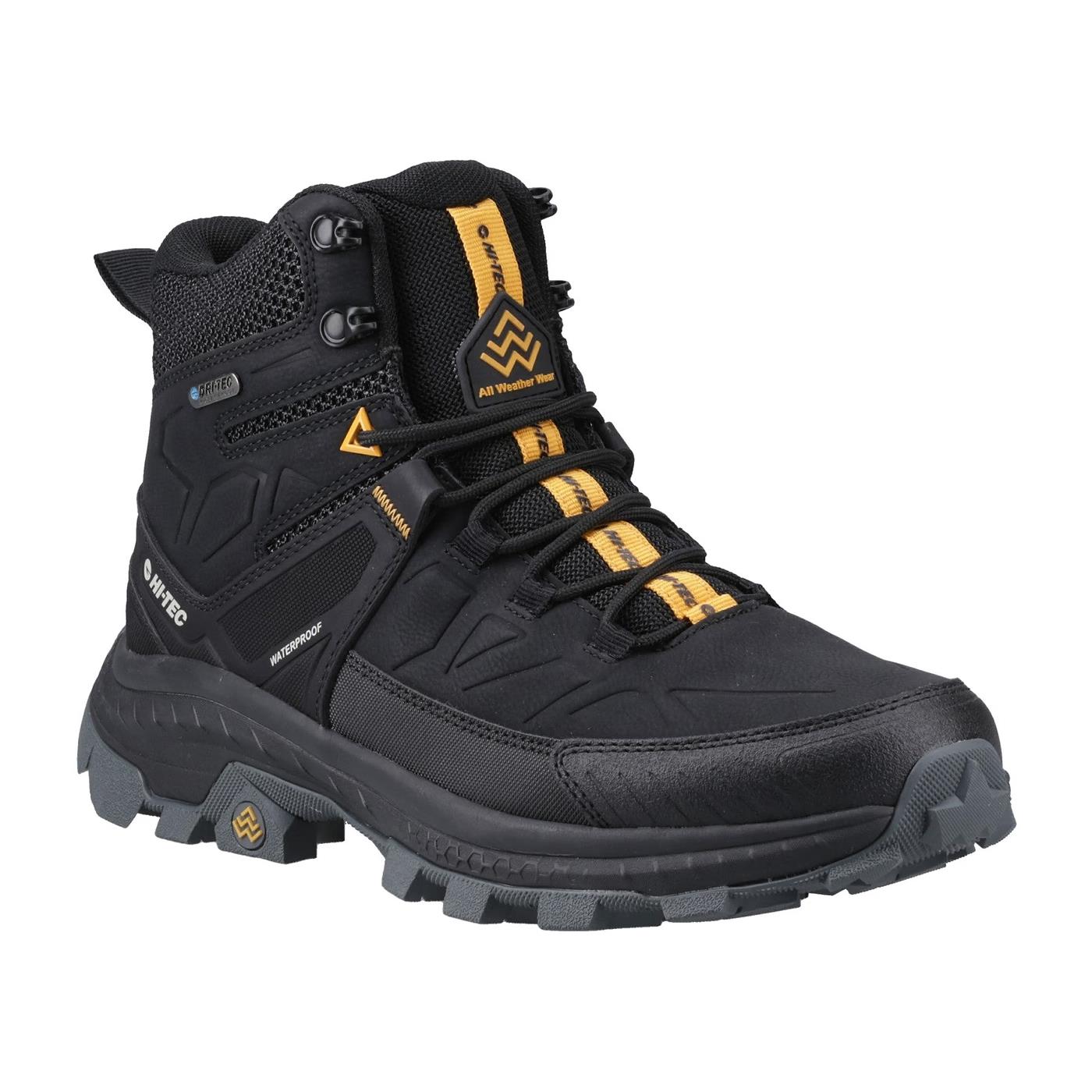 Hi-Tec Mens Rainer Hiker WP Black Hiking Boots