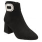 Lotus Womens Duffie Black Microfibre Diamante Ankle Boots