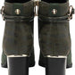 Lotus Womens Autumn Green Faux Suede Gold Trim Heeled Ankle Boots