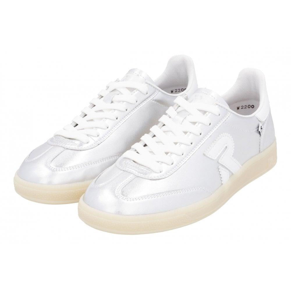 Rieker Womens W2200-90 Silver Lace-Up Trainers