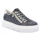 Rieker Womens M1953-14 Dusty Blue Zip-Up Trainers