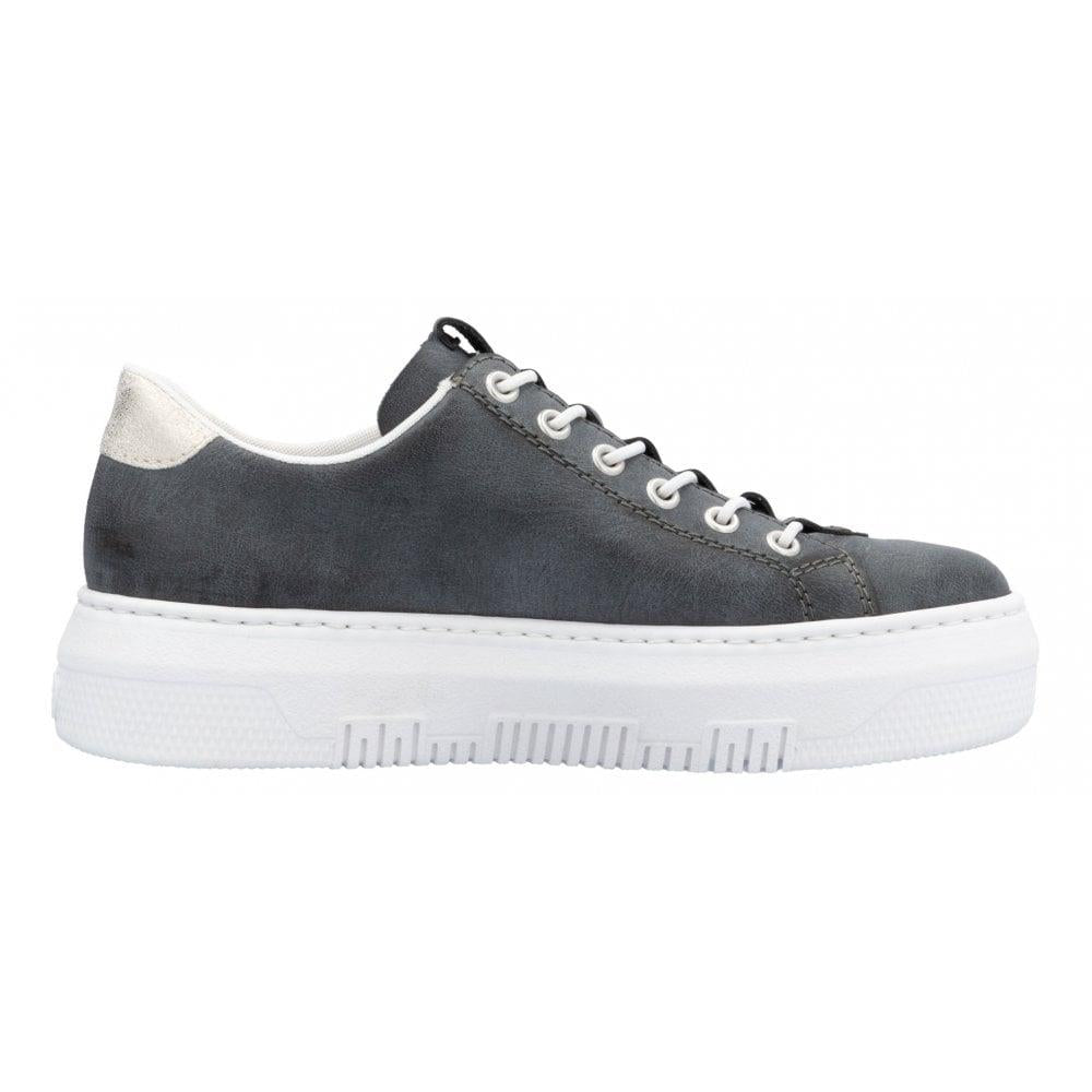 Rieker Womens M1953-14 Dusty Blue Zip-Up Trainers