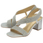 Lotus Womens Galacia Silver Diamante Slingback Sandals
