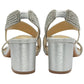 Lotus Womens Galacia Silver Diamante Slingback Sandals