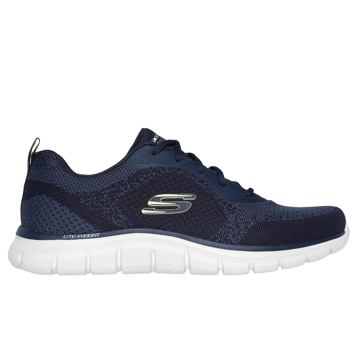 Skechers Mens Navy Lime Memory Foam Trainers Track Glendor 232699/NVLM