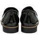 Lotus Cambridge Black Slip On Wedge Loafer Shoes