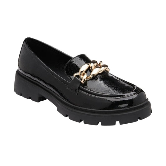 Lotus Giles Slip On Patent Chain Loafer Shoes