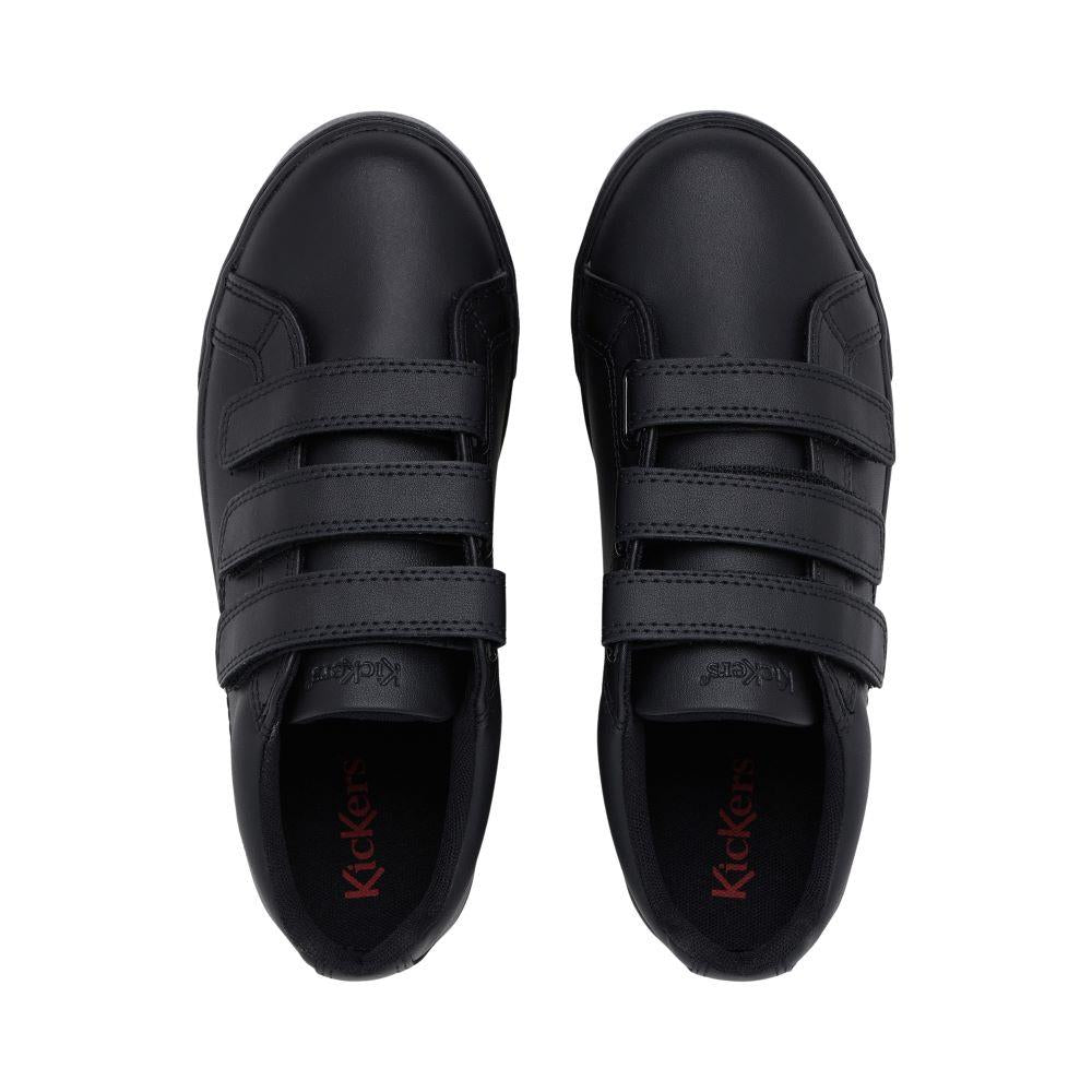 Youth Kickers Tovni Trip Leather Black Low Top Shoes 114743