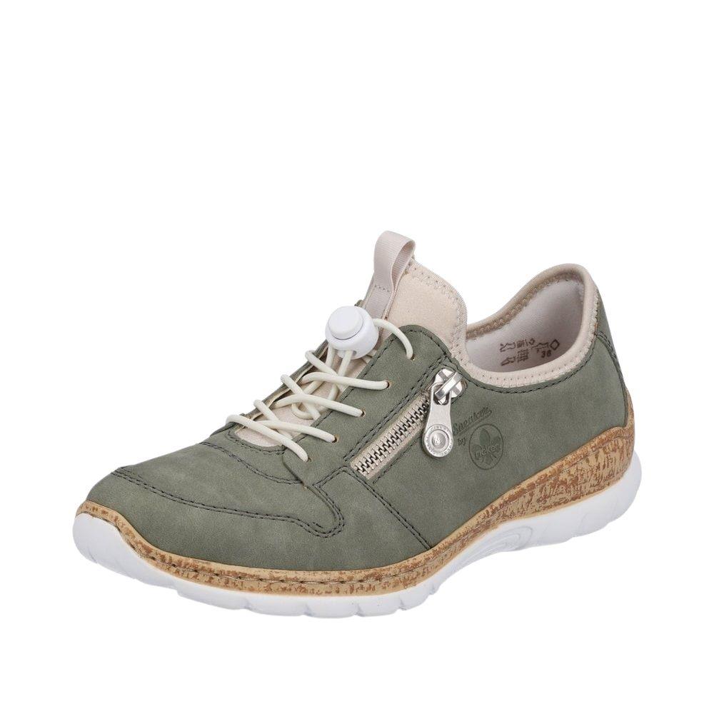 Womens Rieker Green Blue Elasticated Shoes N42G0