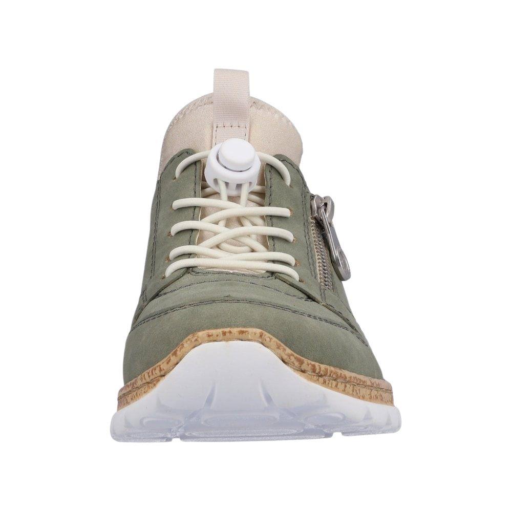 Womens Rieker Green Blue Elasticated Shoes N42G0