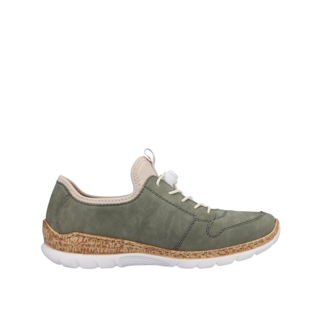 Womens Rieker Green Blue Elasticated Shoes N42G0