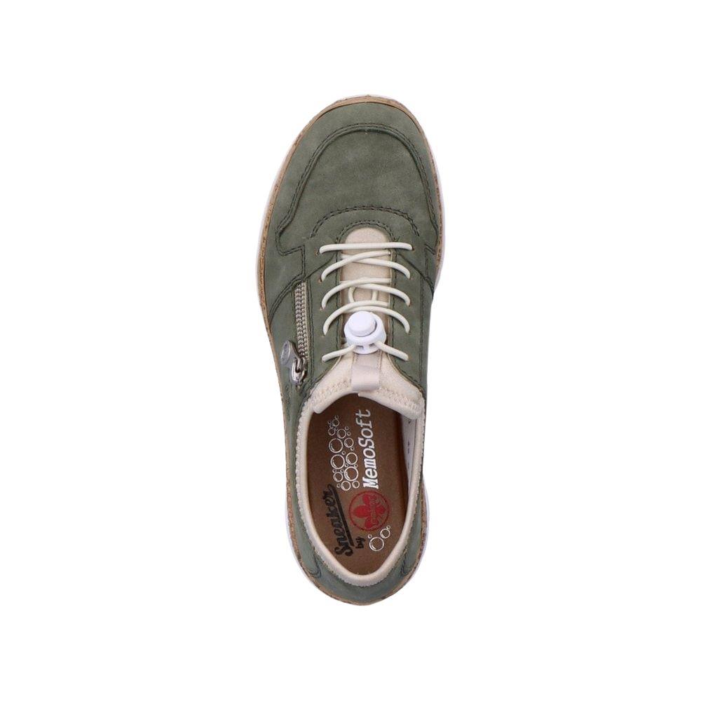Womens Rieker Green Blue Elasticated Shoes N42G0