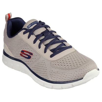 Skechers Mens Taupe/Navy Memory Foam Trainers Track Leshur 232758/TPNV