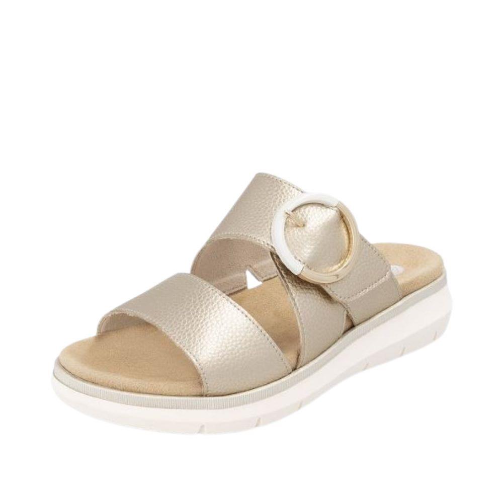 Womens Gold Remonte Adjustable Sandals D2K51-90