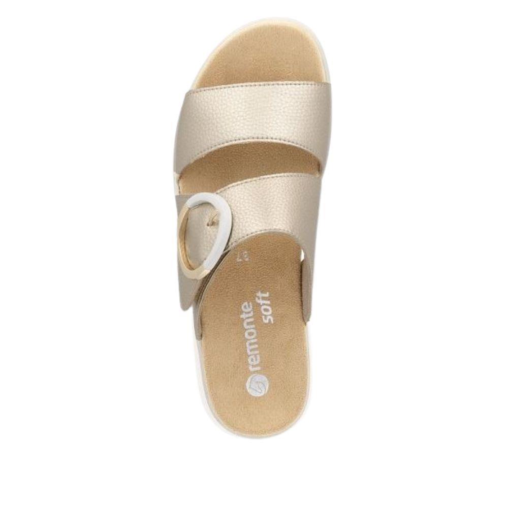 Womens Gold Remonte Adjustable Sandals D2K51-90