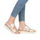 Womens Gold Remonte Adjustable Sandals D2K51-90