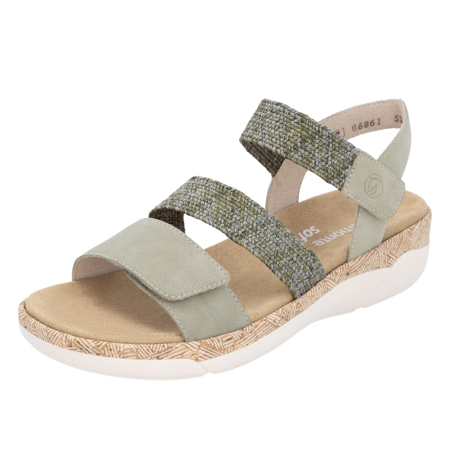 Womens Remonte Green Lightweight Strappy Sandals R6861