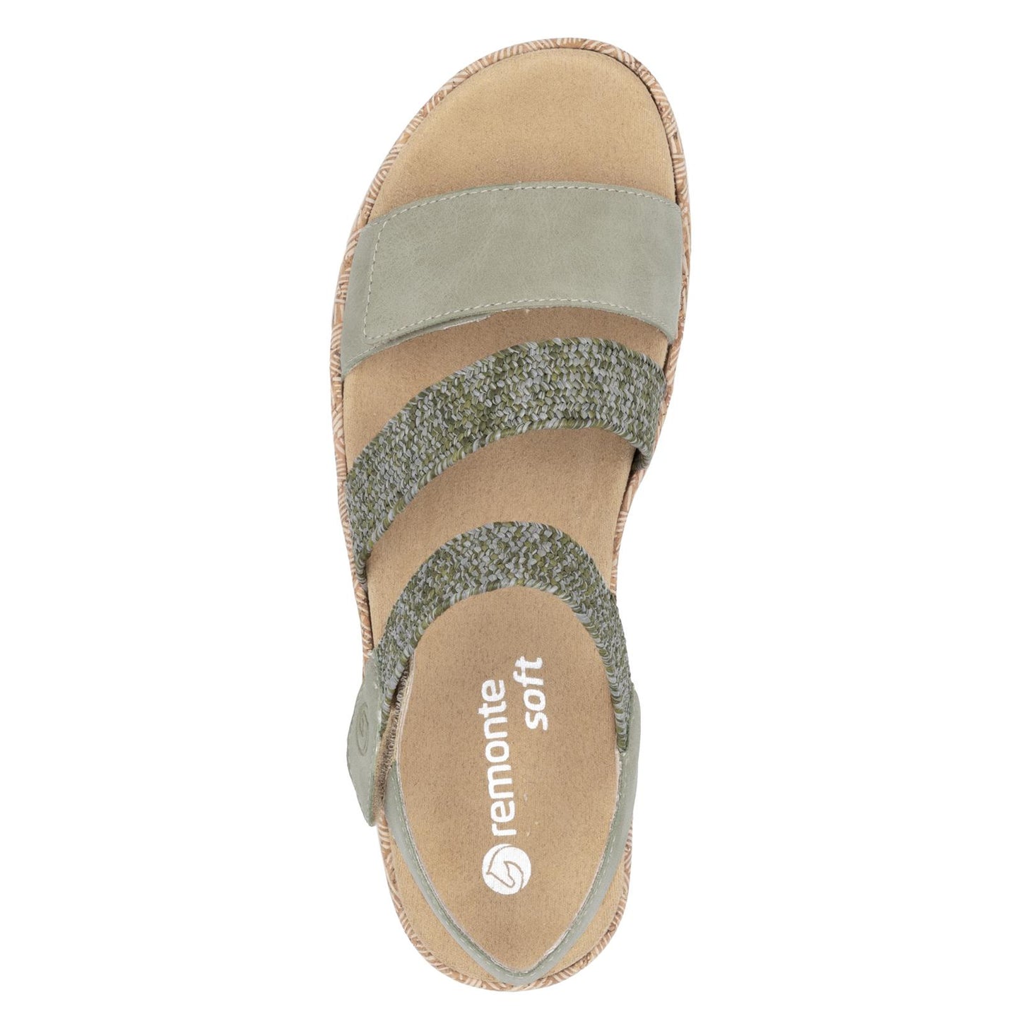 Womens Remonte Green Lightweight Strappy Sandals R6861