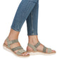 Womens Remonte Green Lightweight Strappy Sandals R6861
