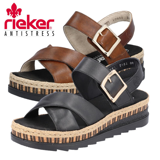 Rieker Womens Wedge Sandal V7951