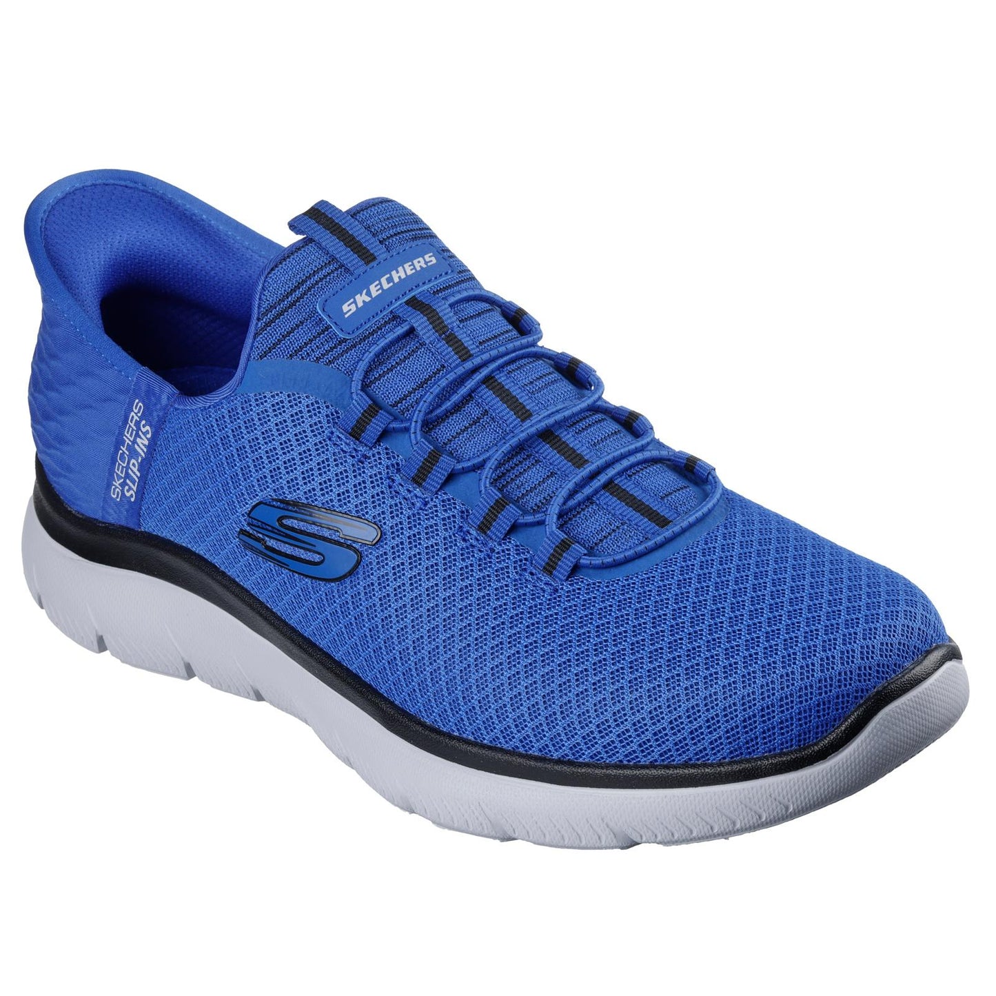 Skechers Mens Summits High Range Blue Black Slip Ins Shoes