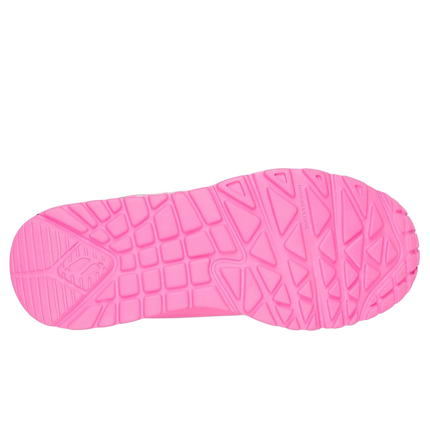 Skechers x JGoldcrown Kids Girls Uno Lite Metallic Love Trainers 314067/HPMT