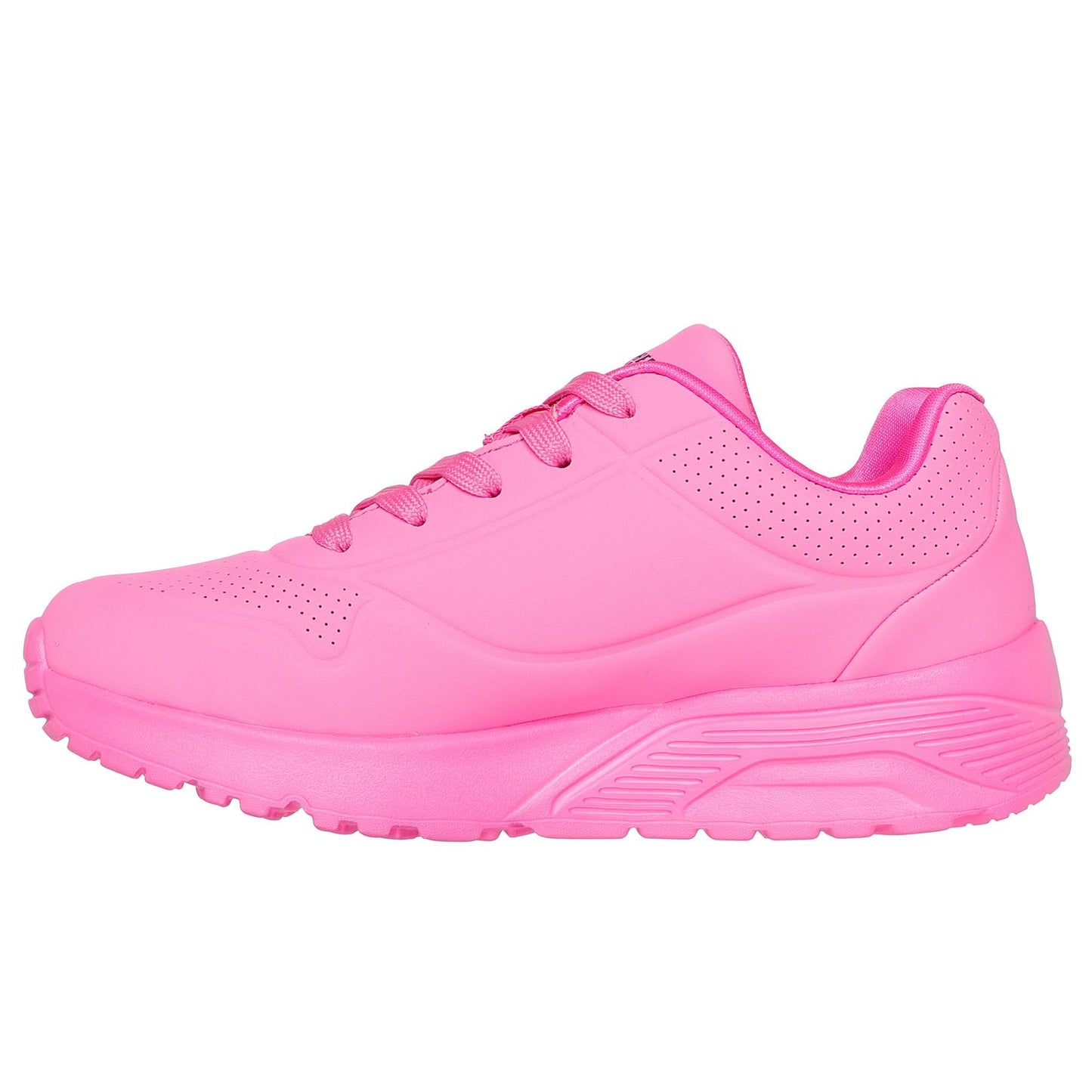 Skechers x JGoldcrown Kids Girls Uno Lite Metallic Love Trainers 314067/HPMT