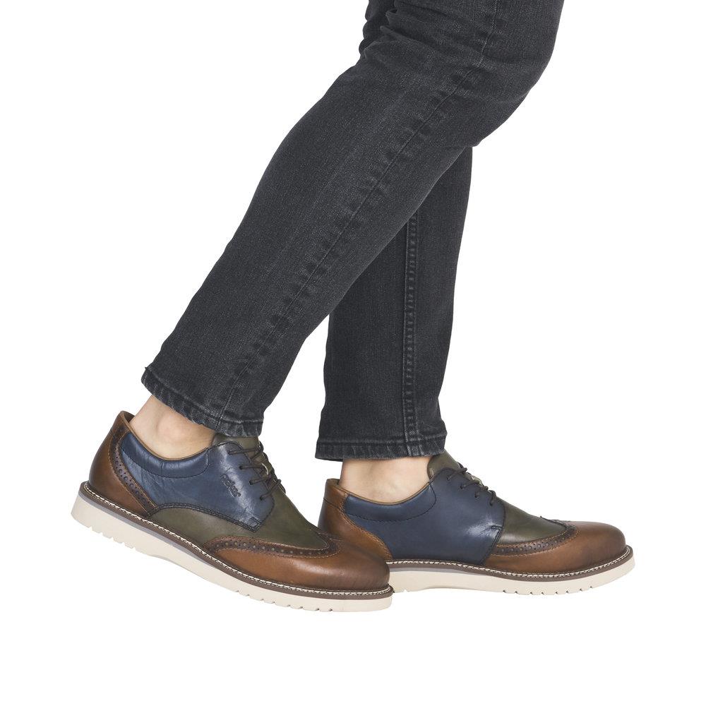Rieker Mens Brogue Multi Leather Shoes 04504-90