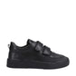 Hush Puppies Daxton Touch Fast Black Boys Leather School Shoes