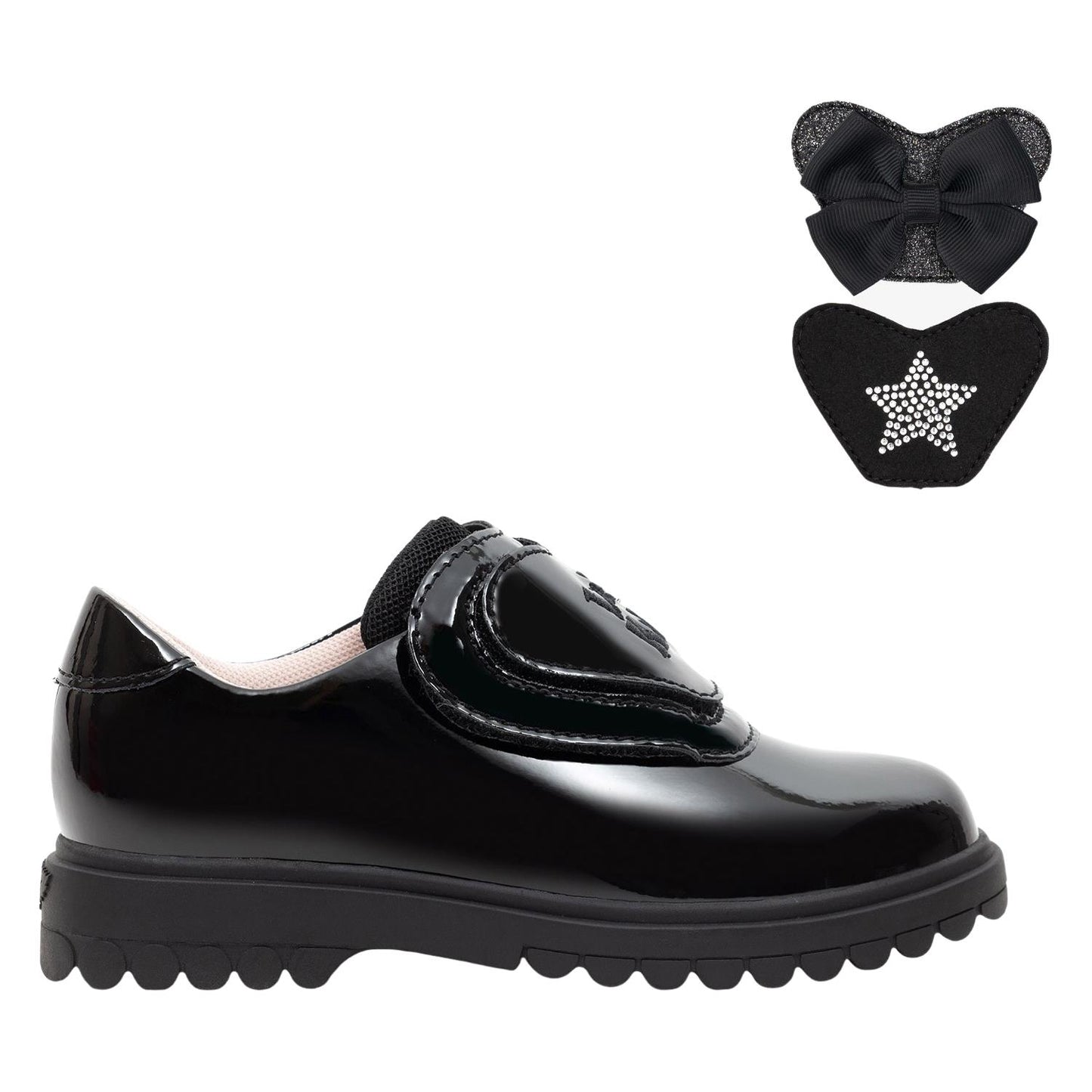 Lelli Kelly Eden Black Patent Roly Sole School Shoes LK8946 NE03