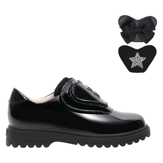 Lelli Kelly Eden Black Patent Roly Sole School Shoes LK8946 NE03