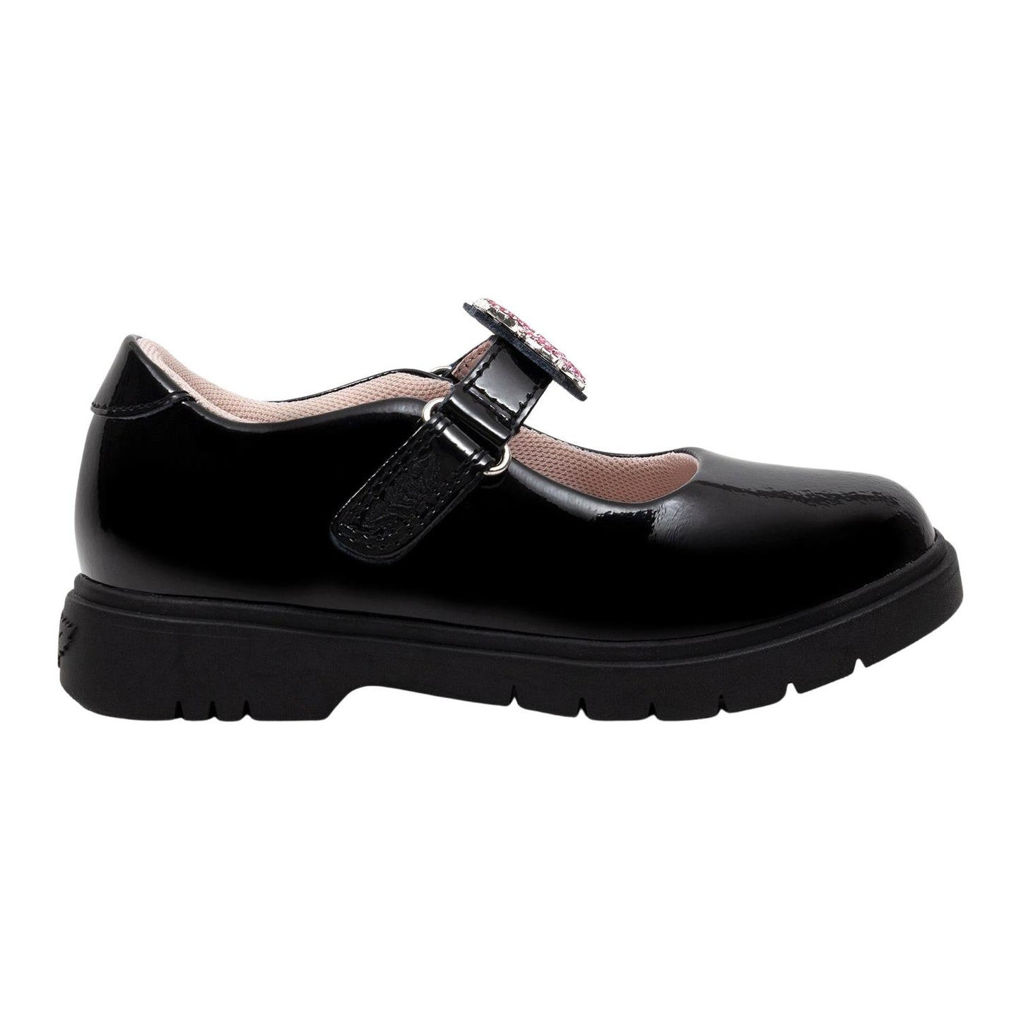 Lelli Kelly Daisy Black Interchangeable Patent School Shoes LK8921 NE03