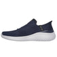 Skechers Mens Wide Bounder 2.0 Emerged Navy Slip Ins Lightweight Vegan Trainers