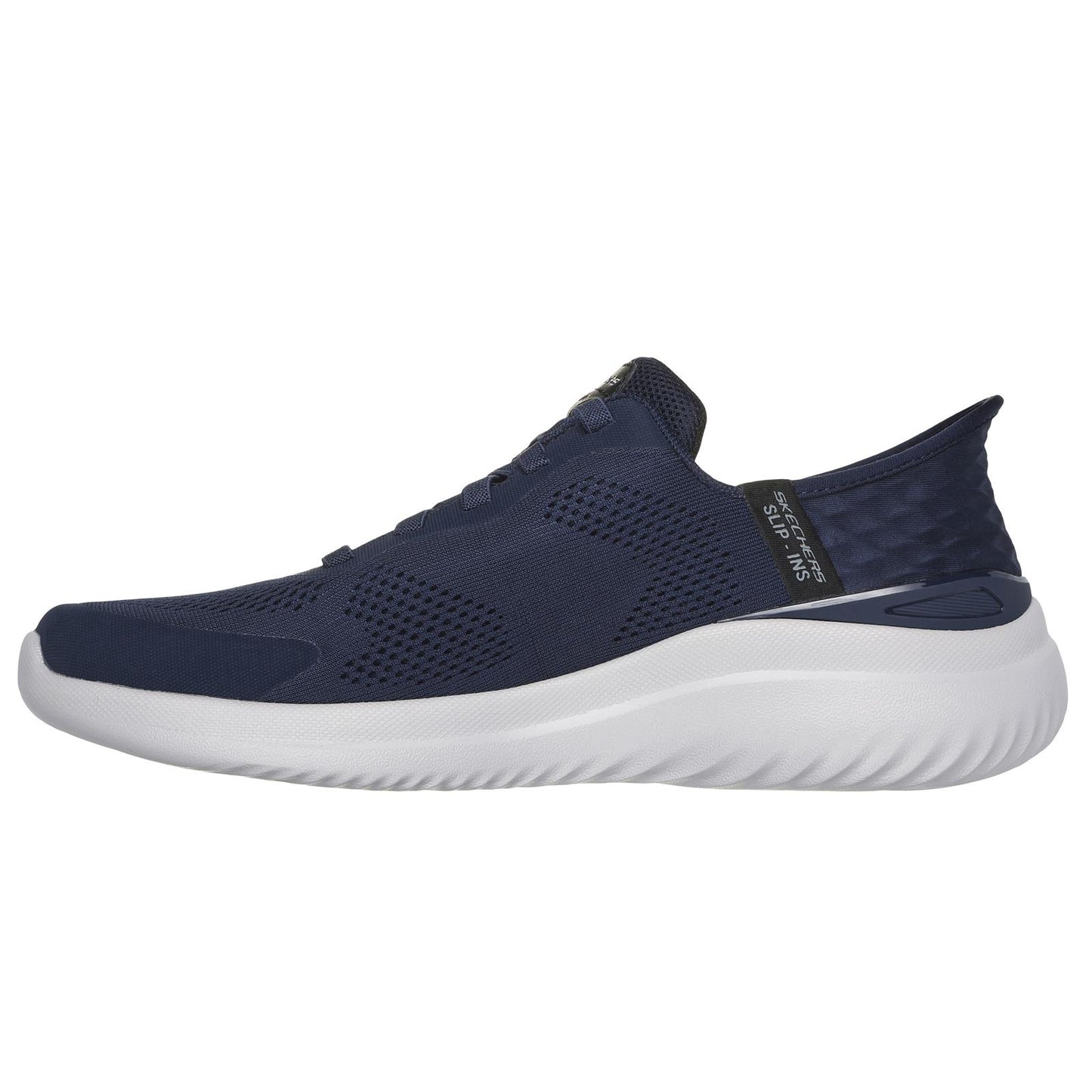Skechers Mens Wide Bounder 2.0 Emerged Navy Slip Ins Lightweight Vegan Trainers