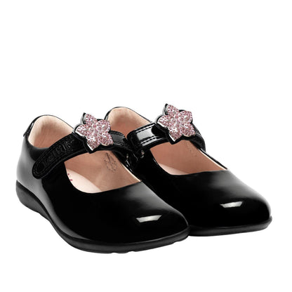 Lelli Kelly Daisy 2 Wide Fit G Patent Black School Shoes LK8481