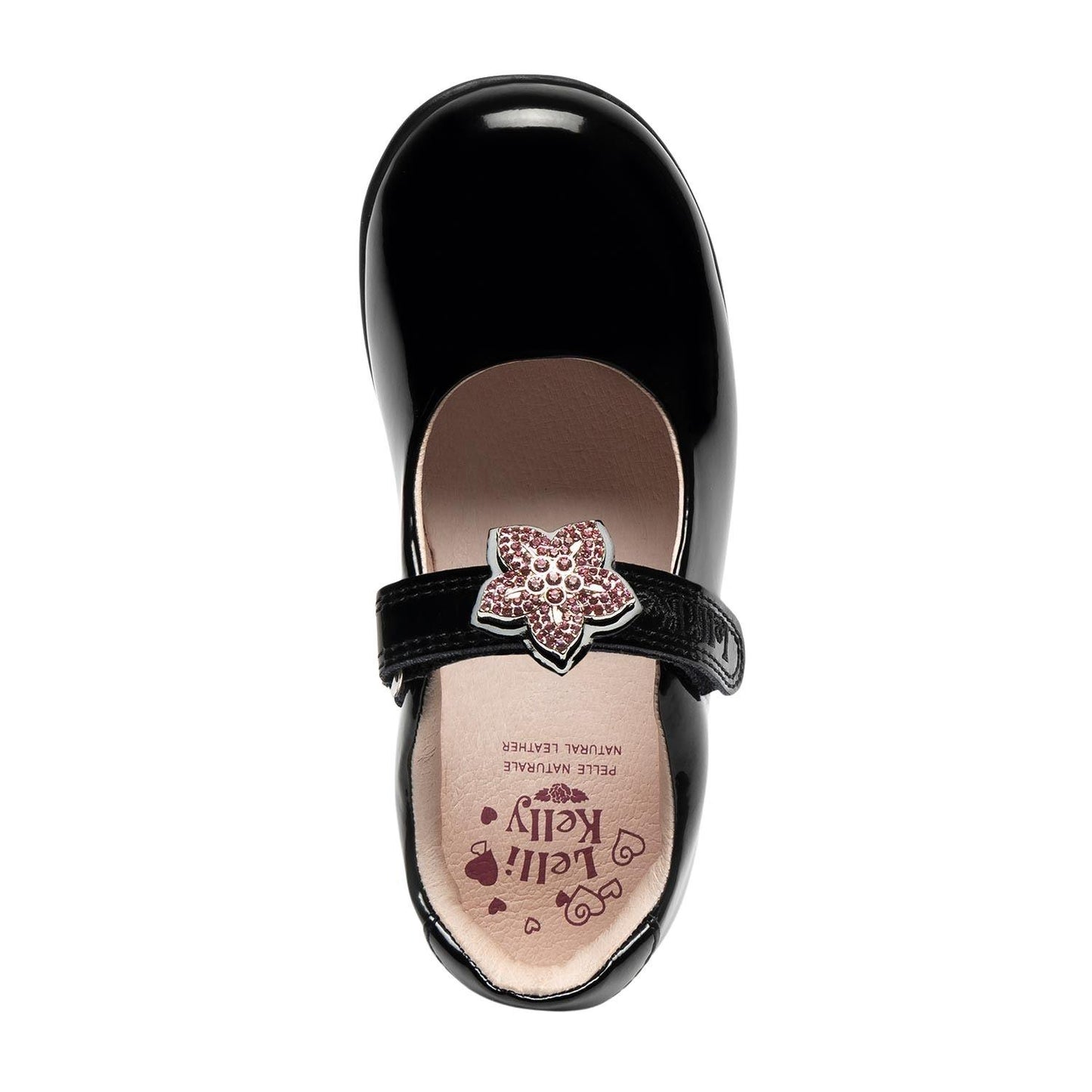 Lelli Kelly Daisy 2 Wide Fit G Patent Black School Shoes LK8481