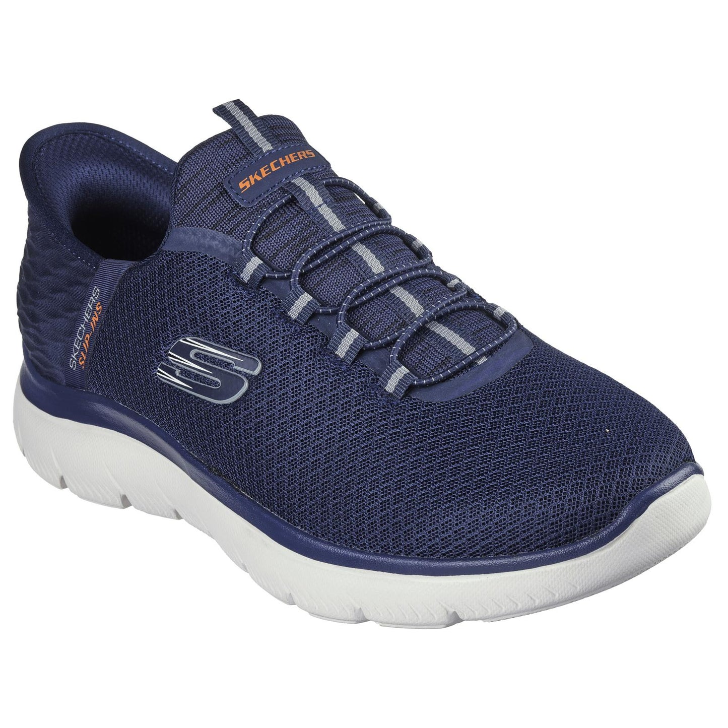 Skechers Mens Summits Wide Fit Navy Blue Slip Ins Shoes High Range 232457W/NVY