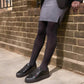 Kickers Youths Tovni Stack Black Patent Lace Up School Shoes 116247