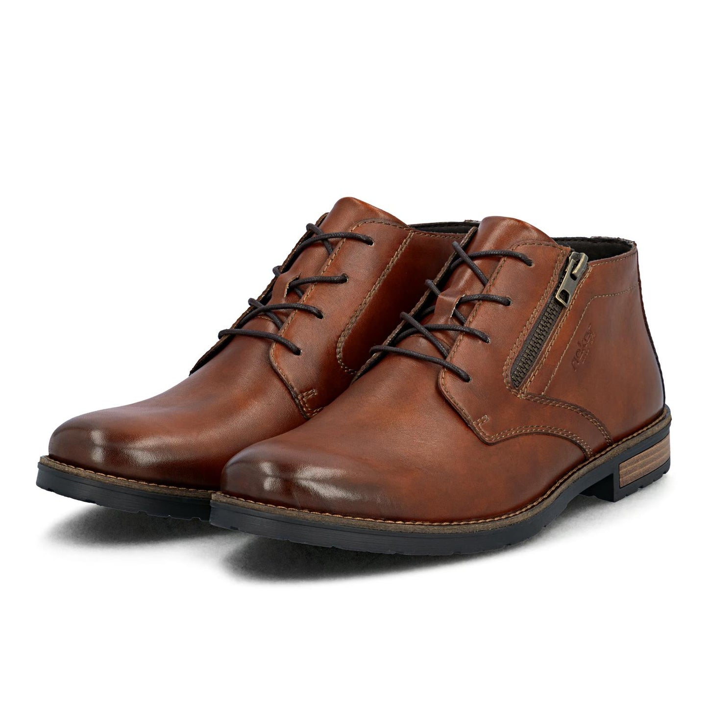Rieker Mens Leather Boots 14609-24 Brown