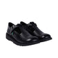 Girls Kickers KicK T Y Black Leather T Bar School Shores 1-KF0001002BTW
