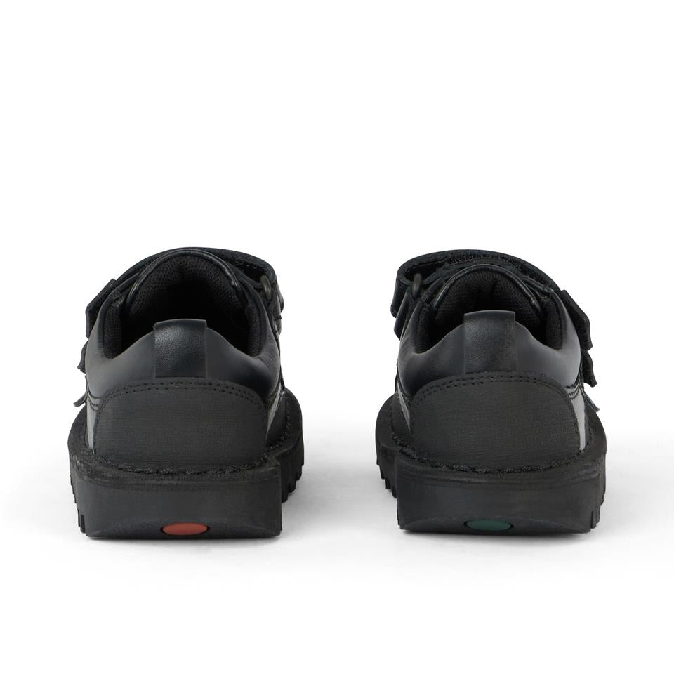Kickers Kick Scuff Twin Black Leather Boys School Shoes 1-17538
