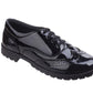 Hush Puppies Girls Black Eadie Patent Leather School Shoes HKY8244