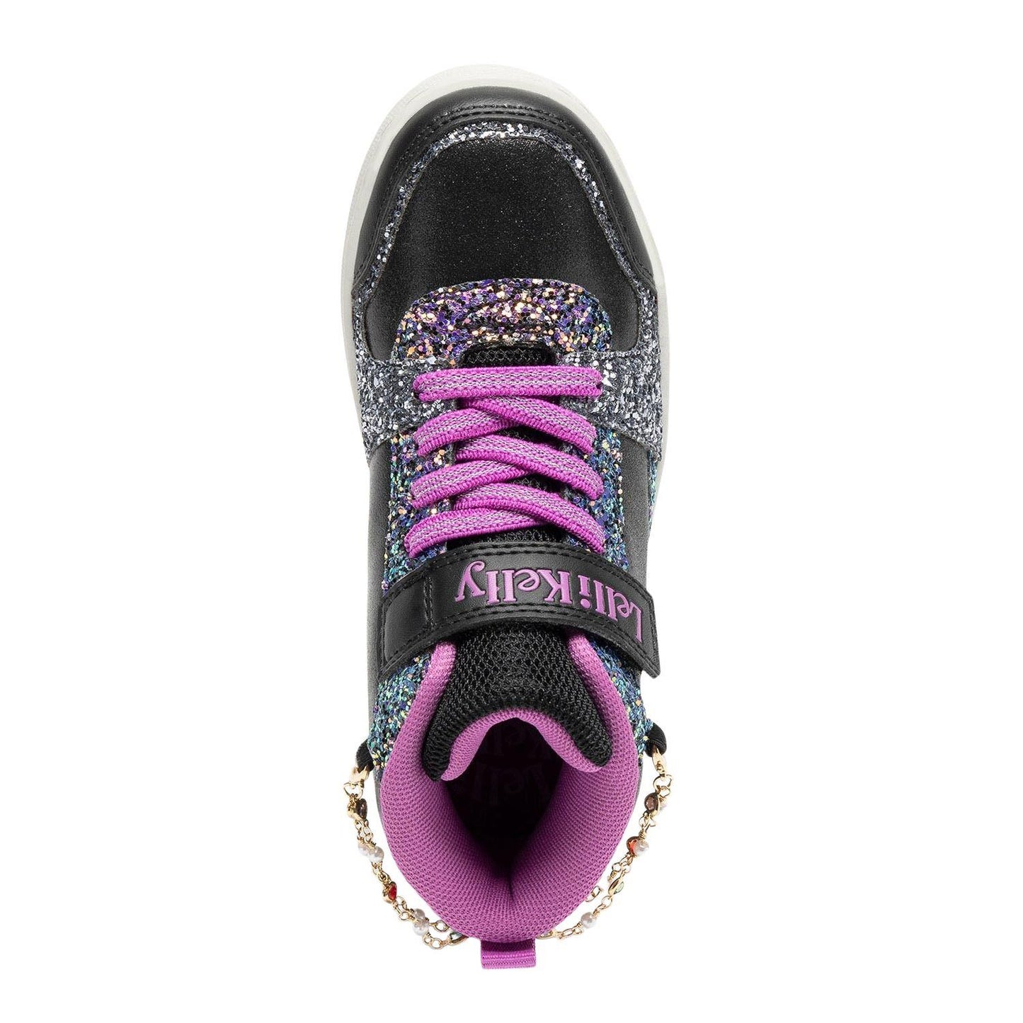 Lelli Kelly Girls Gioiello Black Multi Glitter Trainers LK4412