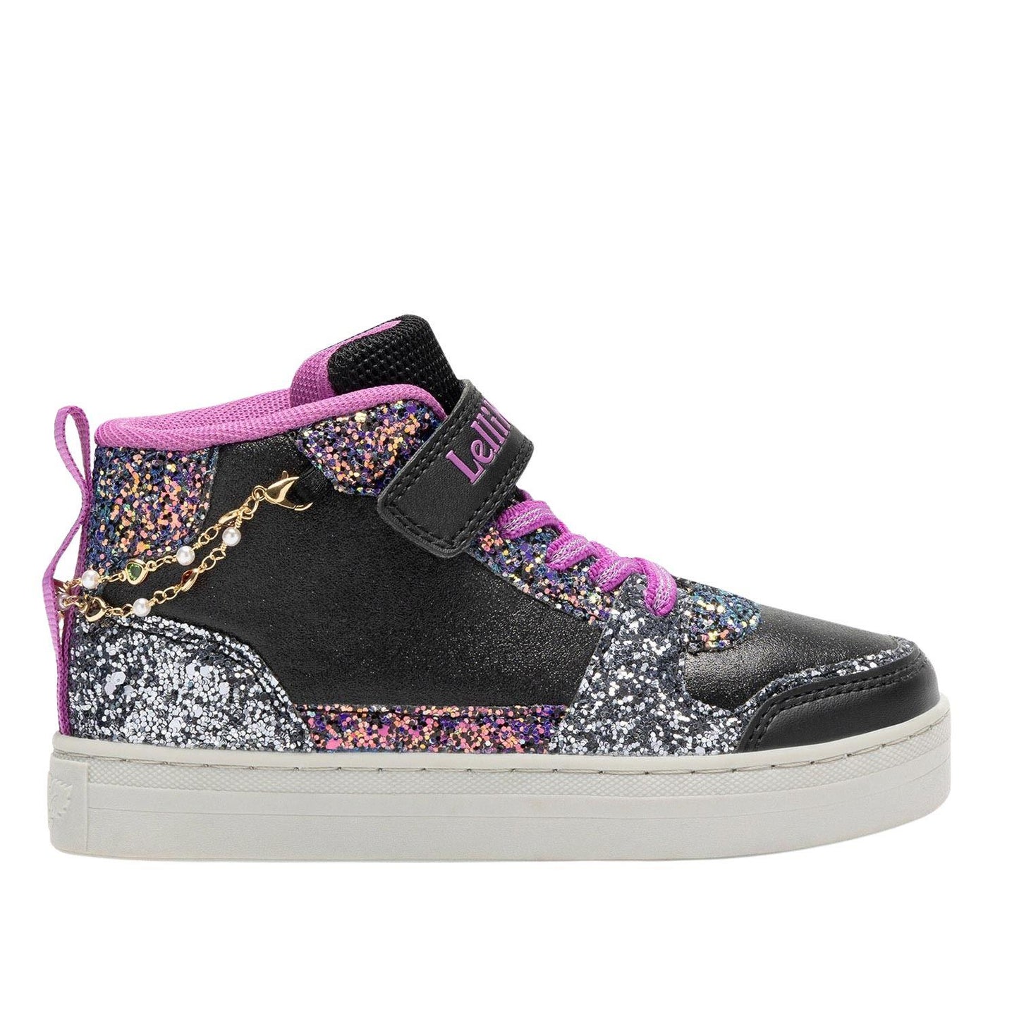 Lelli Kelly Girls Gioiello Black Multi Glitter Trainers LK4412